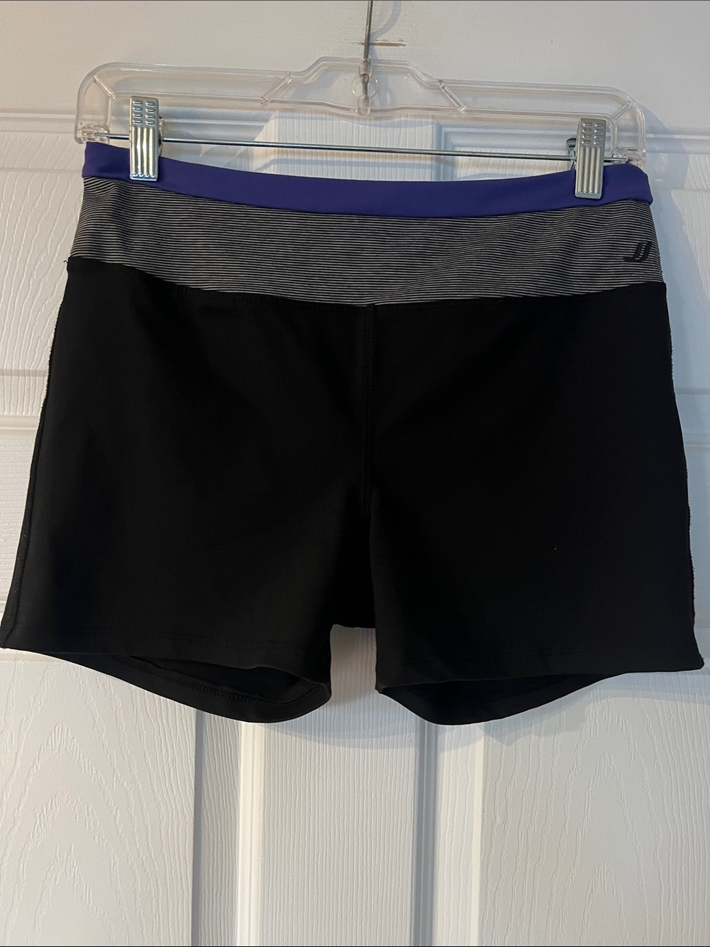 Joe Fresh Black Athletic Shorts with Purple Waistband